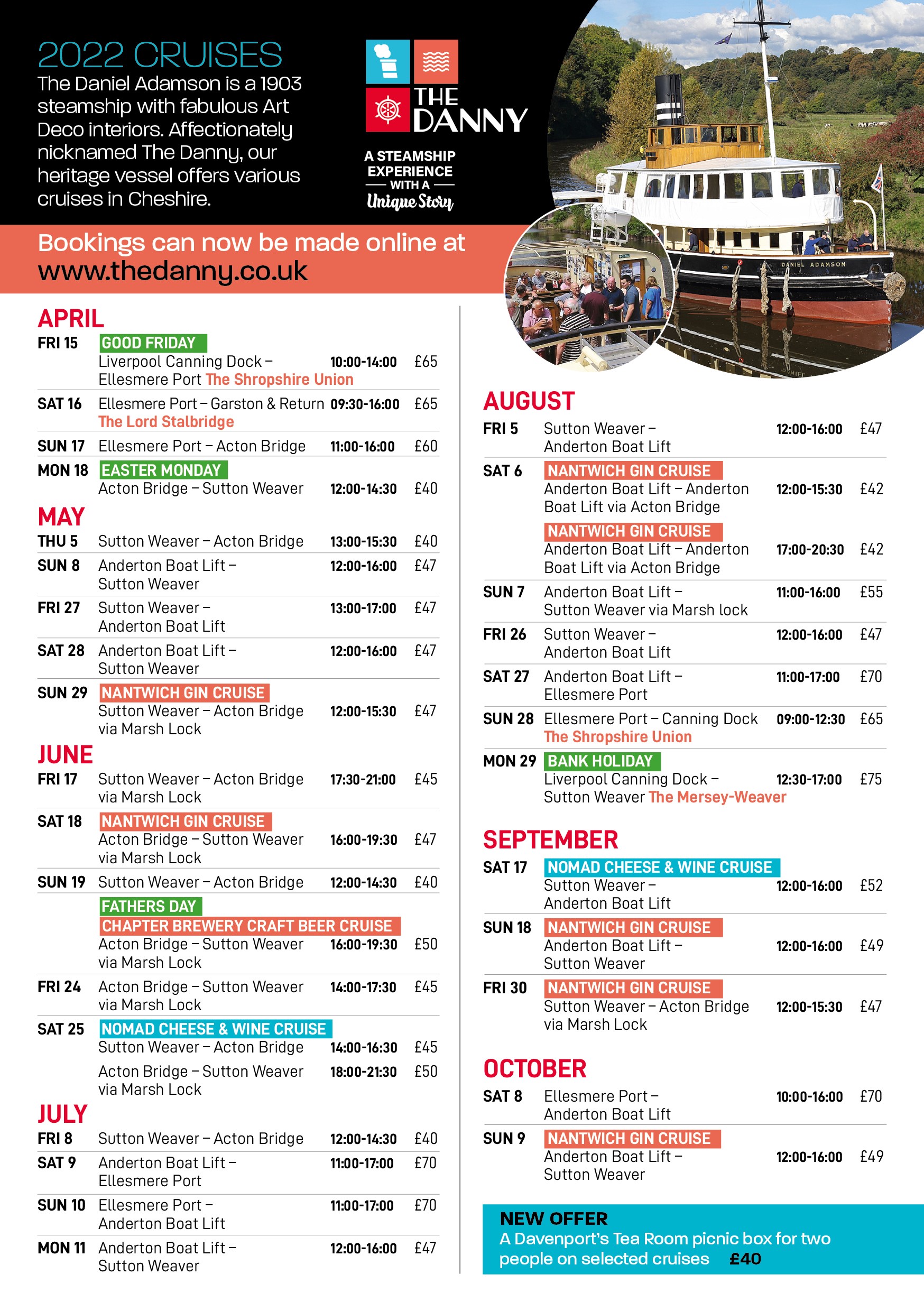 August Bank Holiday Cruises  - selling out quickly